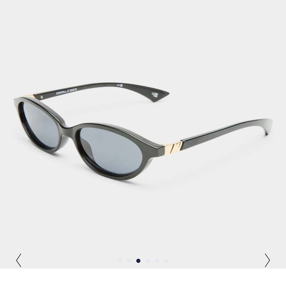 Le Specs Black Oval Sunglasses